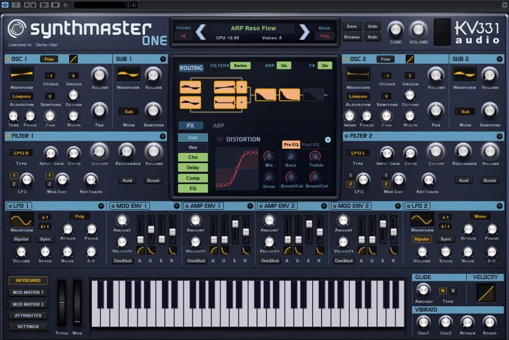 Synthmaster One GUI MAIN
