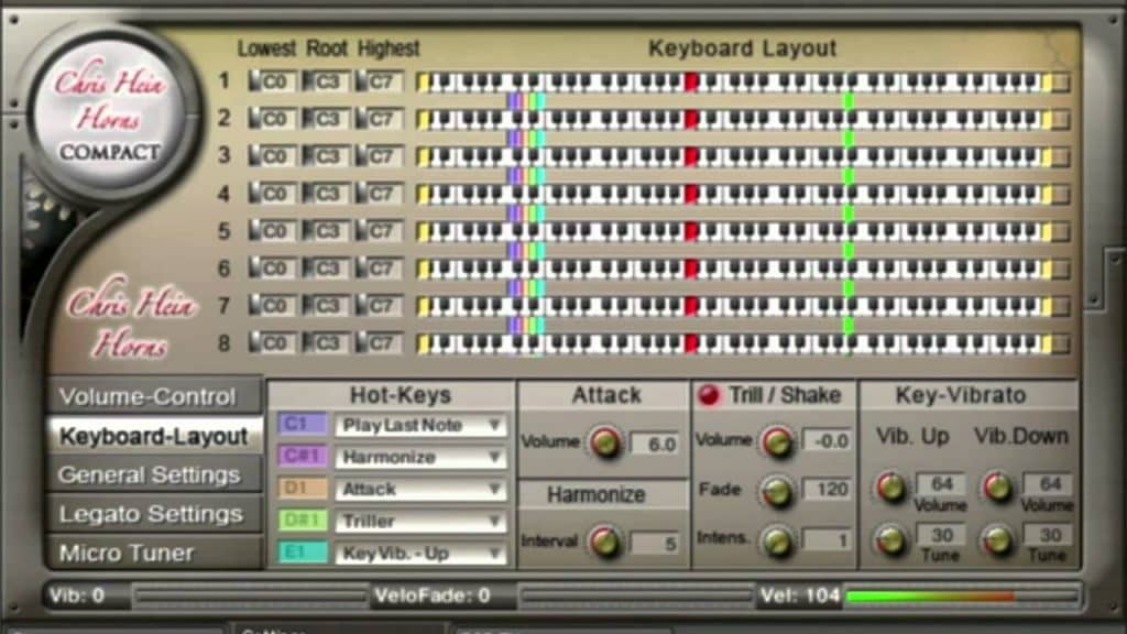 Chris Hein Horns Compact Keyboard layout