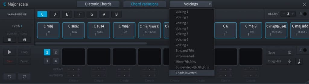 Scaler Plugin Boutique Voicings Chord Variations