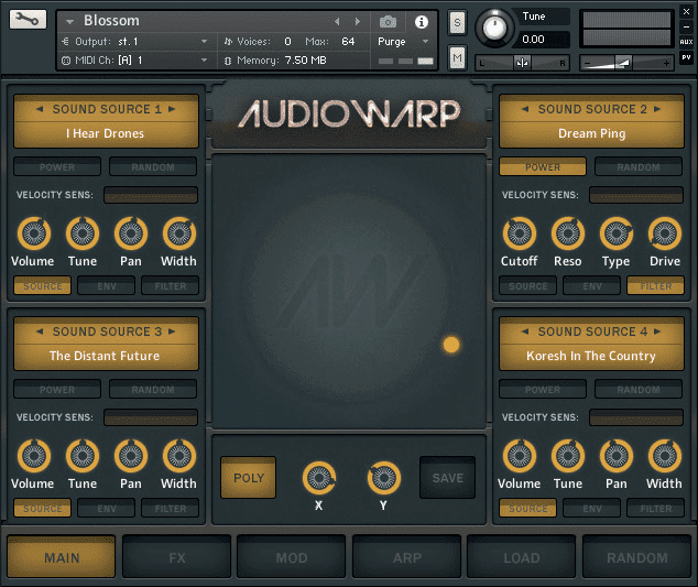 Audiowarp Blossom GUI