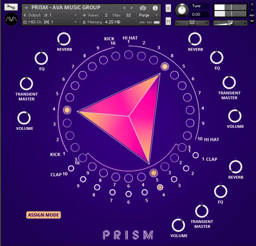 Ava Music Group Prism Modern Pop Drums GUI