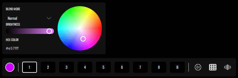 Imaginando VS Visual Synthesiser Colour Panel