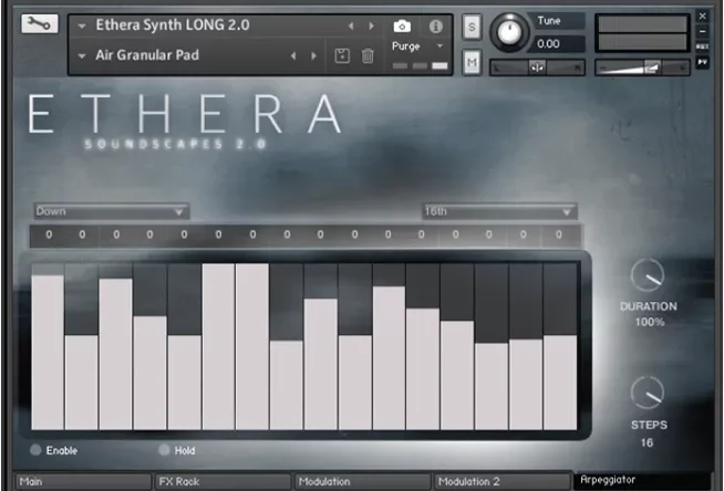 Zero G Ethera Soundscapes GUI Arpeggiator