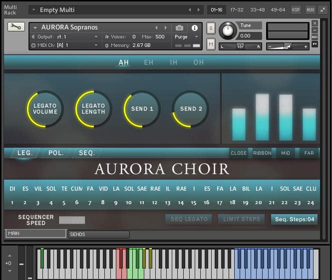 Aurora Choir GUI Main Page