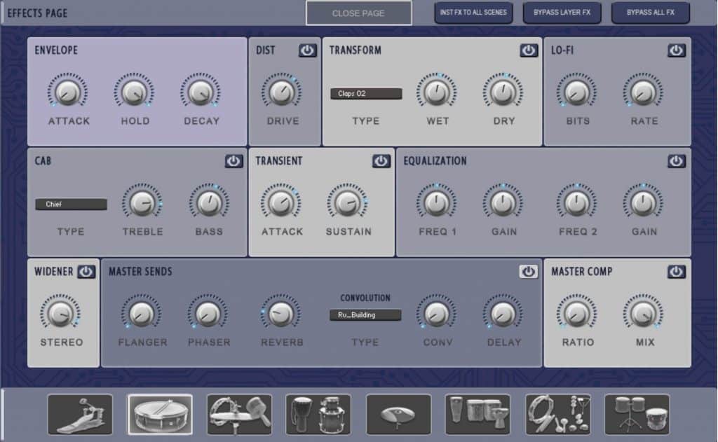 Audiofier Pragmabeat GUI Effects Page